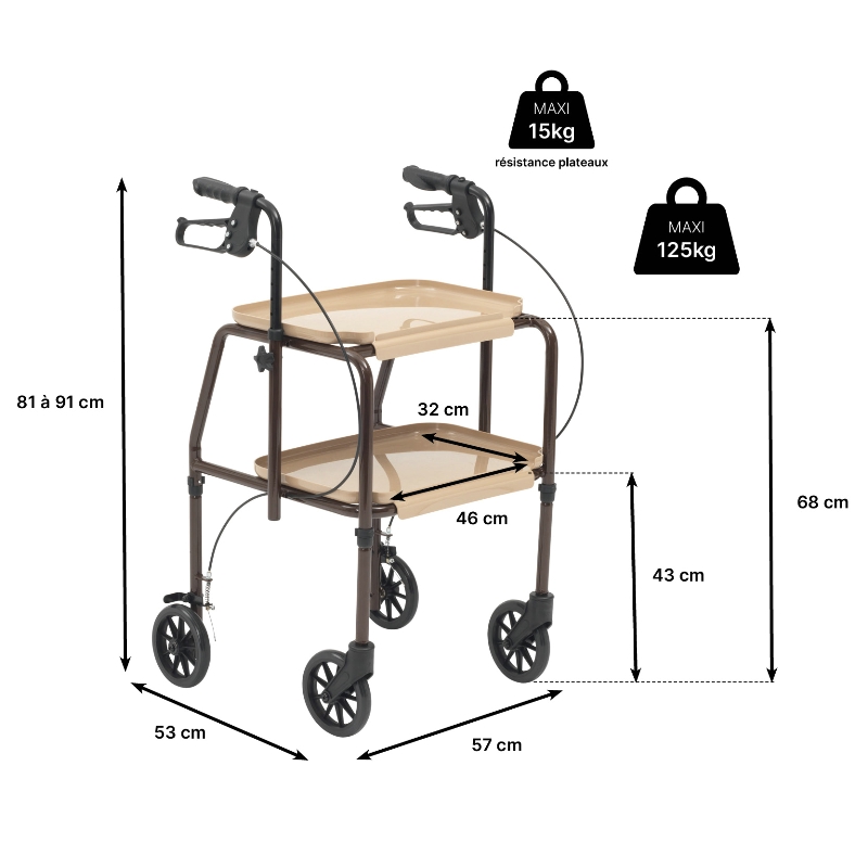 Desserte de table roulante