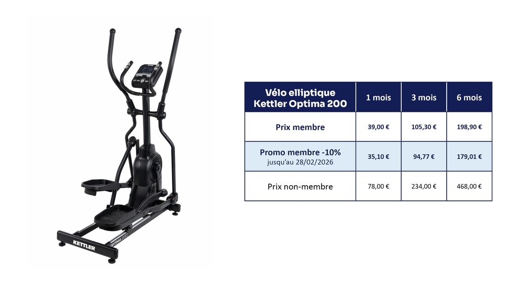 Vélo elliptique Kettler Optima 200