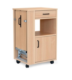 [851.360] Table de nuit avec roulette, tablette réglable en hauteur